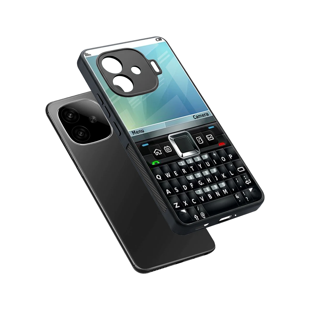 Qwerty Keypad sleek iqoo neo 10r 5g cover with tempered glass back and TPU edges