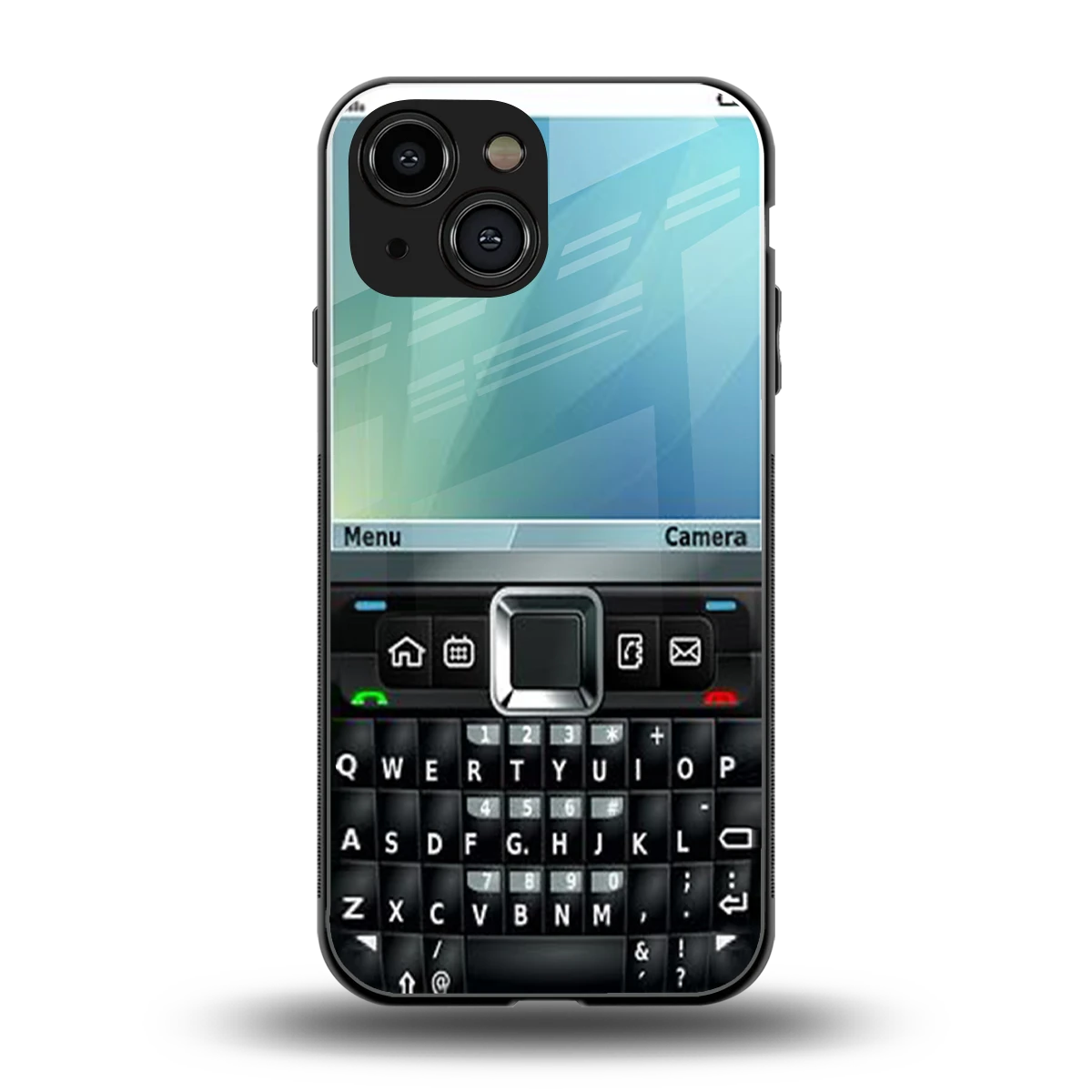 Qwerty Keypad back phone cover | glass case for iphone 13 mini