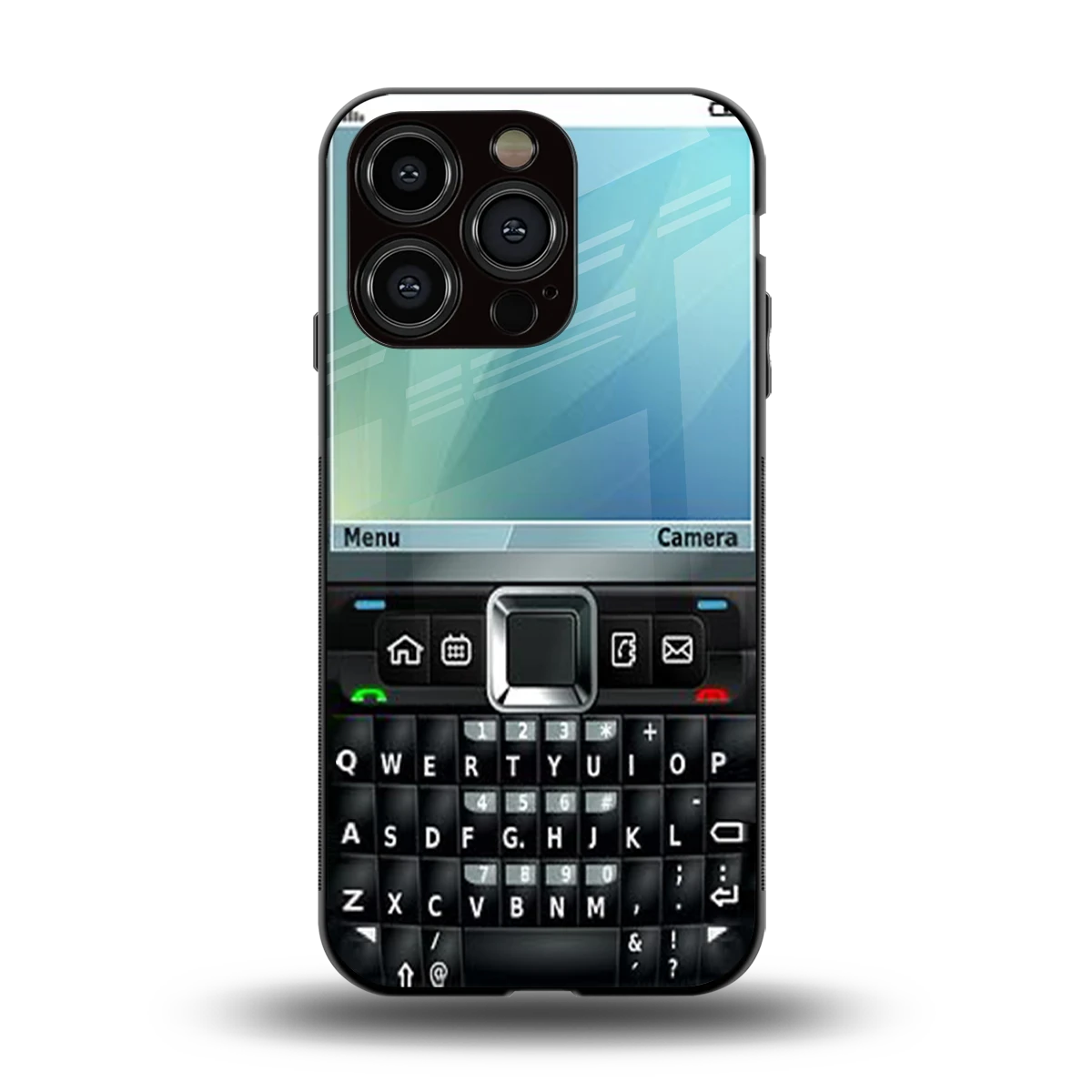 Qwerty Keypad back phone cover | glass case for iphone 13 pro