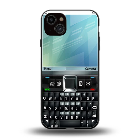 Qwerty Keypad back phone cover | glass case for iphone 14 plus