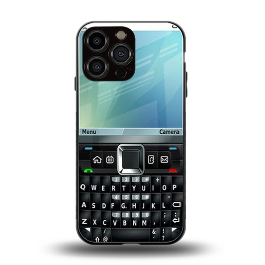 Qwerty Keypad back phone cover | glass case for iphone 15 pro max