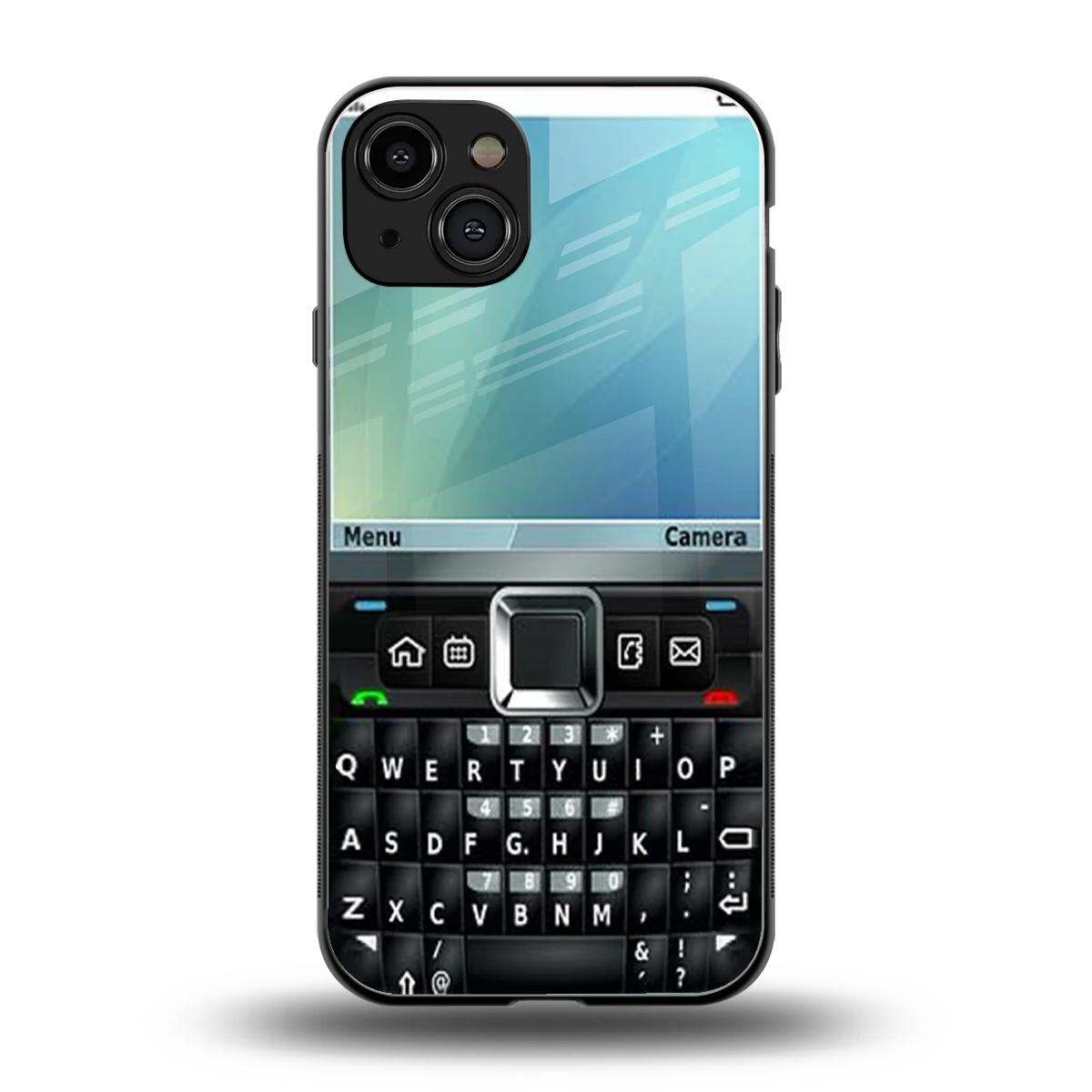 Qwerty Keypad back phone cover | glass case for iphone 15