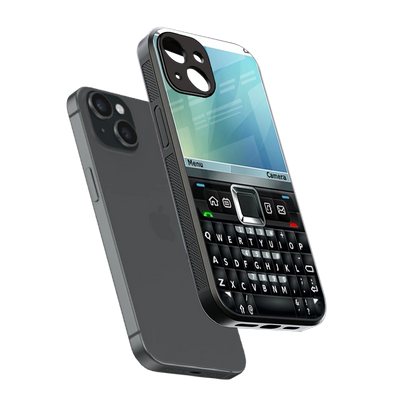 Qwerty Keypad sleek iphone 15 cover with tempered glass back and TPU edges