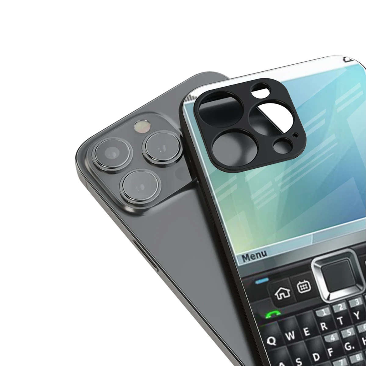 Qwerty Keypad stylish phone case for iphone 14 plus | glossy glass and slim fit