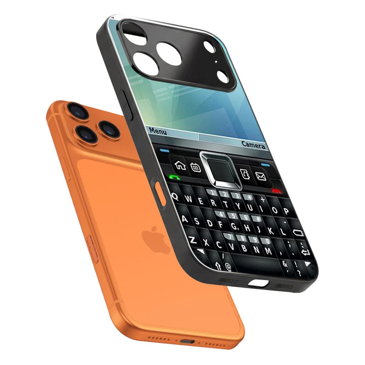 Qwerty Keypad sleek iphone 17 pro max cover with tempered glass back and TPU edges