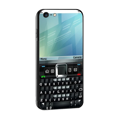 Qwerty Keypad sleek iphone 6s cover with tempered glass back and TPU edges