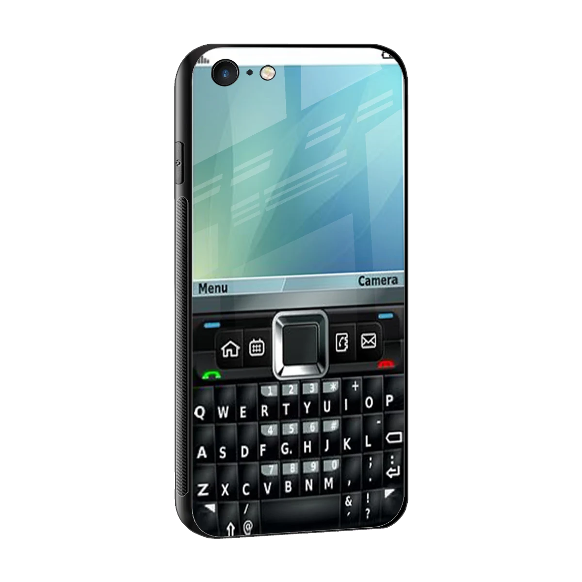 Qwerty Keypad sleek iphone 6s plus cover with tempered glass back and TPU edges