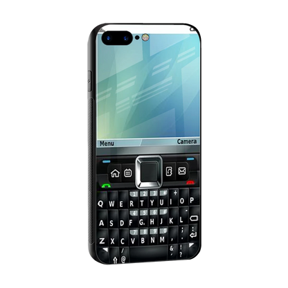 Qwerty Keypad sleek iphone 8 plus cover with tempered glass back and TPU edges