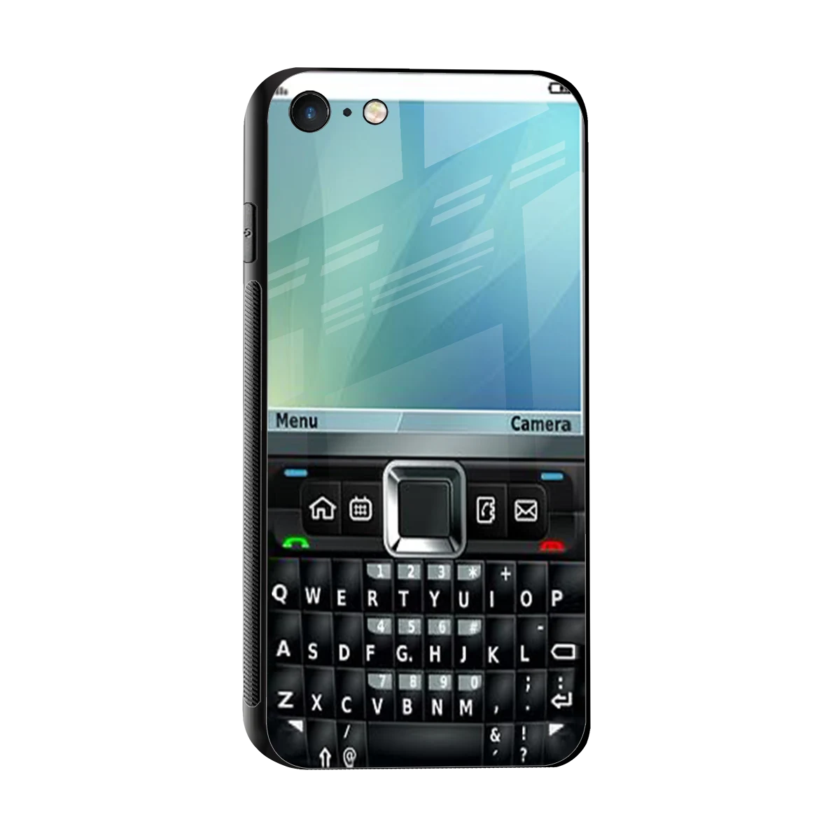 Qwerty Keypad sleek iphone 7 cover with tempered glass back and TPU edges