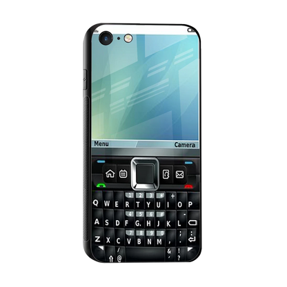 Qwerty Keypad sleek iphone 7 cover with tempered glass back and TPU edges