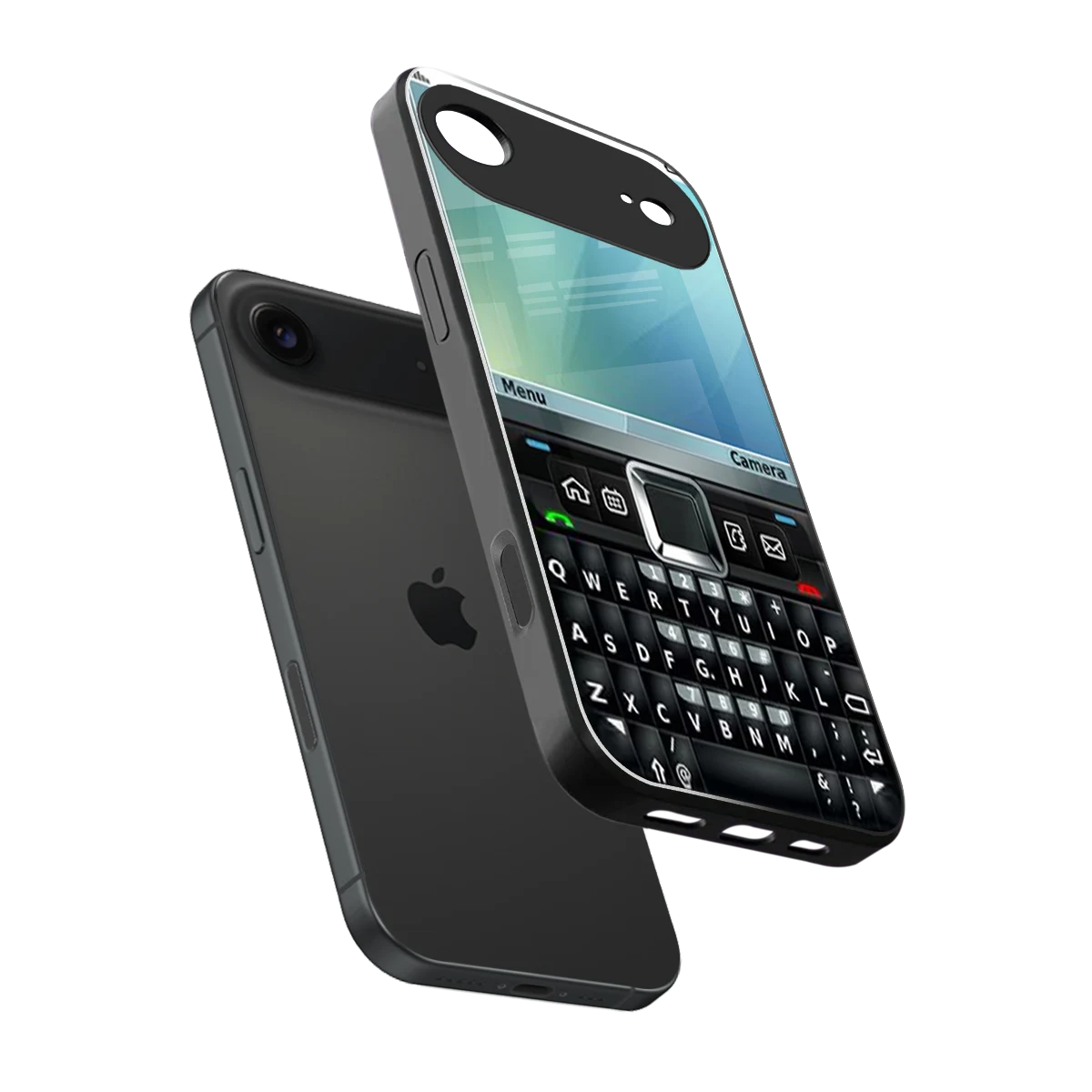 Qwerty Keypad sleek iphone air cover with tempered glass back and TPU edges