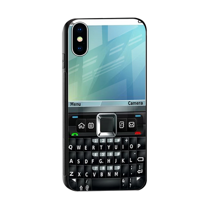 Qwerty Keypad sleek iphone xs cover with tempered glass back and TPU edges