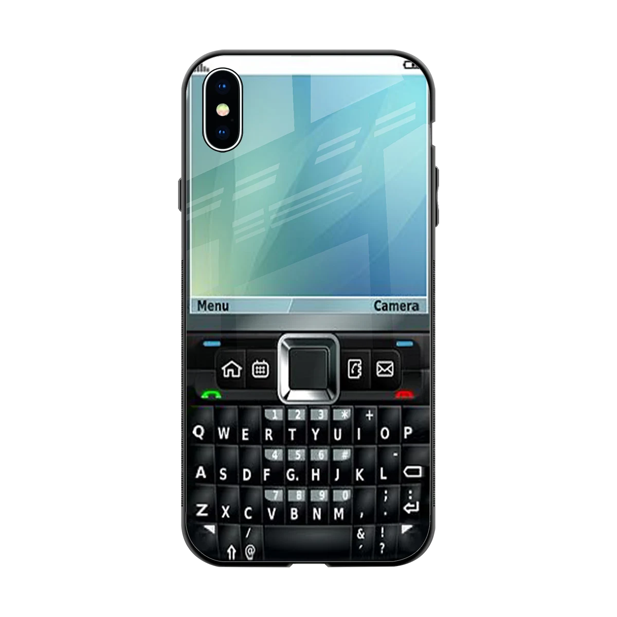 Qwerty Keypad back phone cover | glass case for iphone xs max