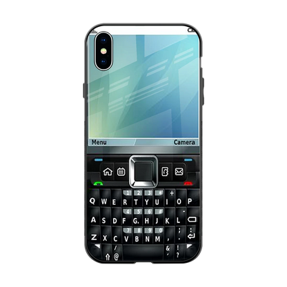 Qwerty Keypad back phone cover | glass case for iphone xs max