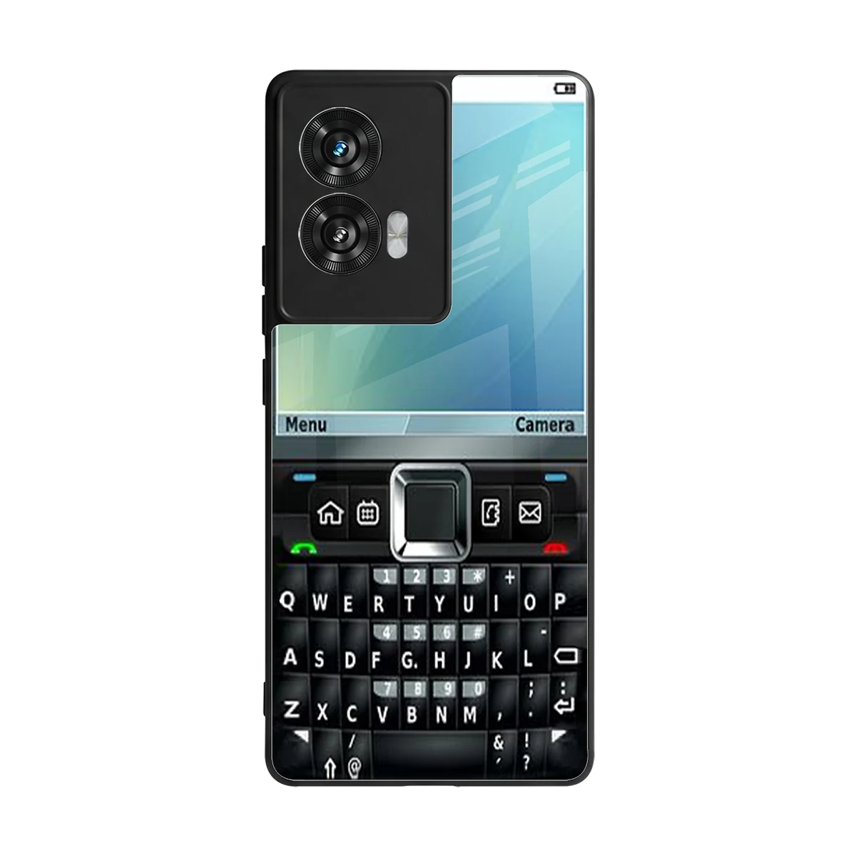 Qwerty Keypad back phone cover | glass case for motorola edge 50 fusion
