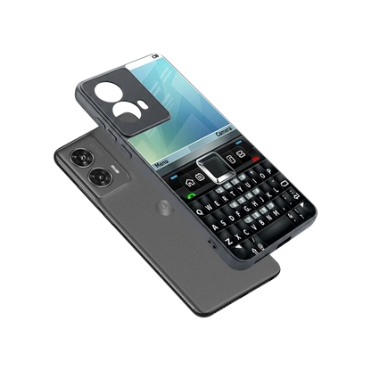 Qwerty Keypad sleek motorola edge 50 fusion cover with tempered glass back and TPU edges