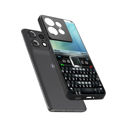 Qwerty Keypad sleek motorola edge 50 pro cover with tempered glass back and TPU edges