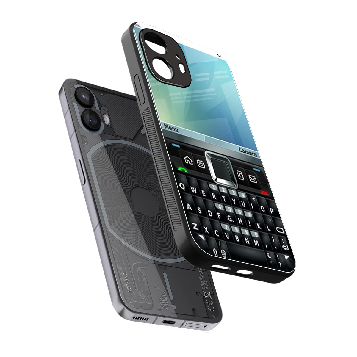 Qwerty Keypad sleek nothing phone 2 cover with tempered glass back and TPU edges