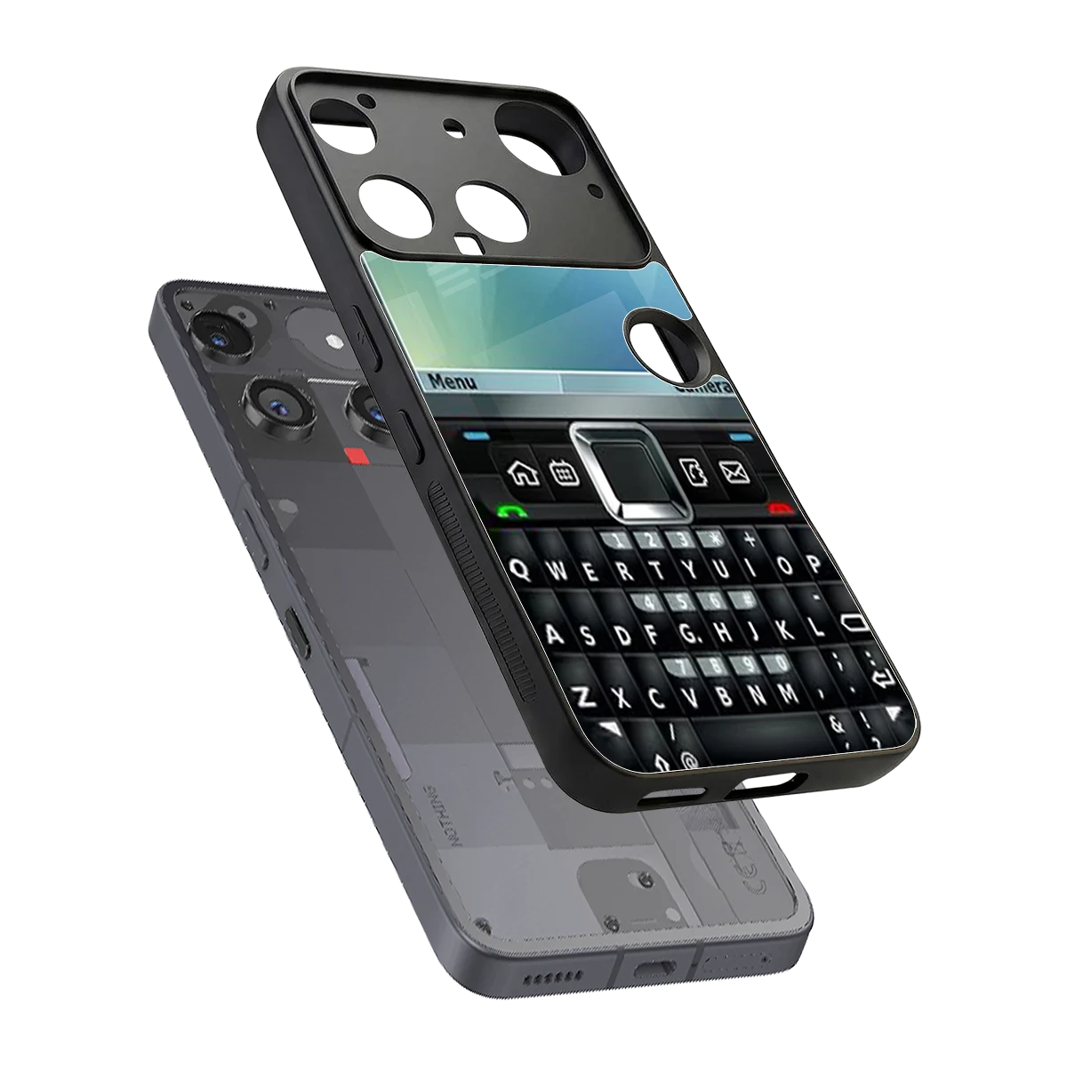 Qwerty Keypad sleek nothing phone 3 cover with tempered glass back and TPU edges