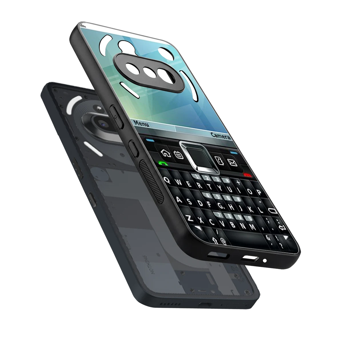 Qwerty Keypad sleek nothing phone 3a cover with tempered glass back and TPU edges