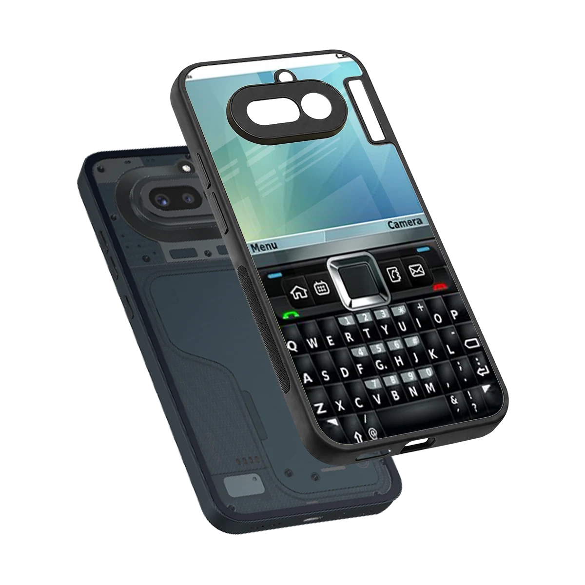 Qwerty Keypad sleek nothing phone 4a cover with tempered glass back and TPU edges