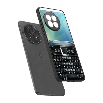 Qwerty Keypad sleek oneplus 13r cover with tempered glass back and TPU edges
