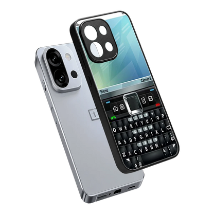 Qwerty Keypad sleek oneplus 13s cover with tempered glass back and TPU edges