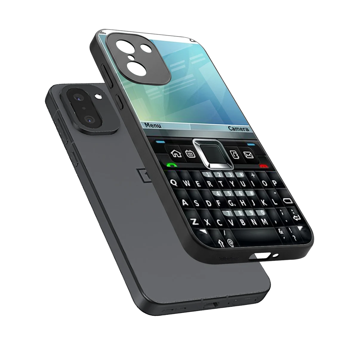 Qwerty Keypad sleek oneplus 15r cover with tempered glass back and TPU edges