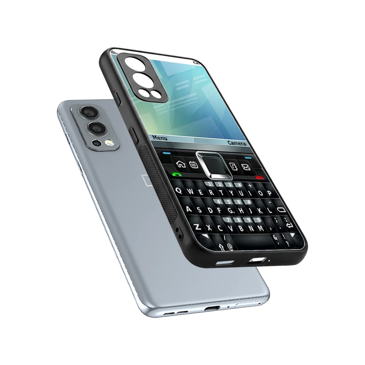 Qwerty Keypad sleek oneplus nord 2 cover with tempered glass back and TPU edges