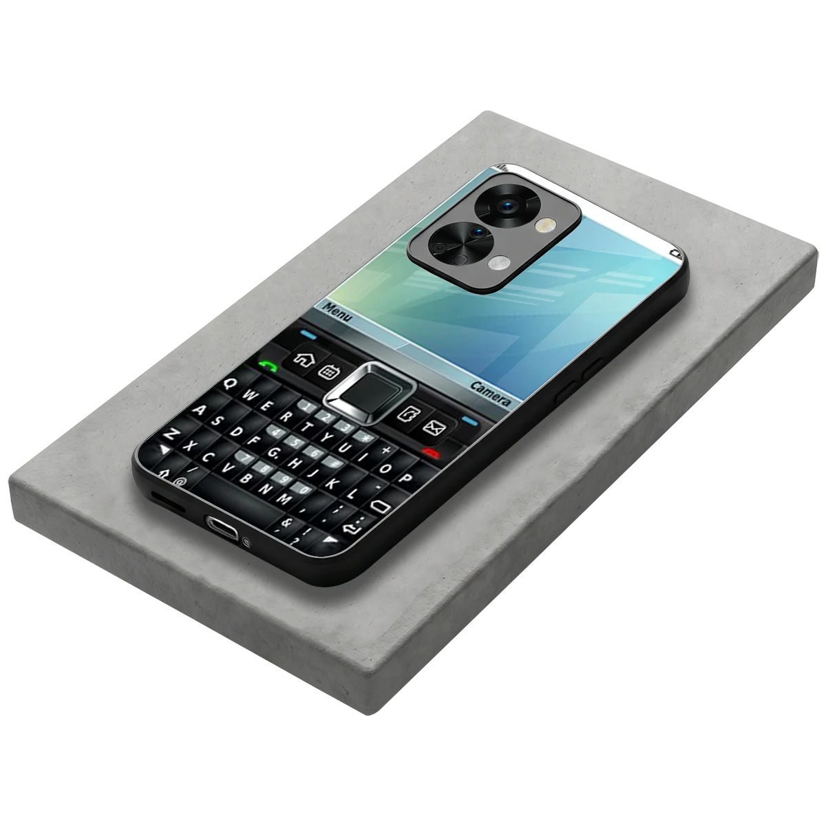 Qwerty Keypad stylish phone case for oneplus nord 2t | glossy glass and slim fit
