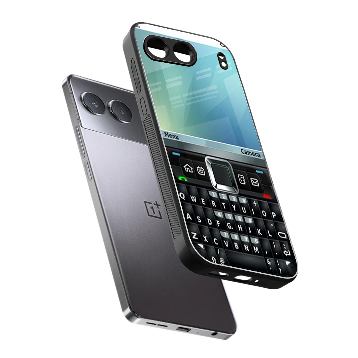 Qwerty Keypad sleek oneplus nord 4 cover with tempered glass back and TPU edges