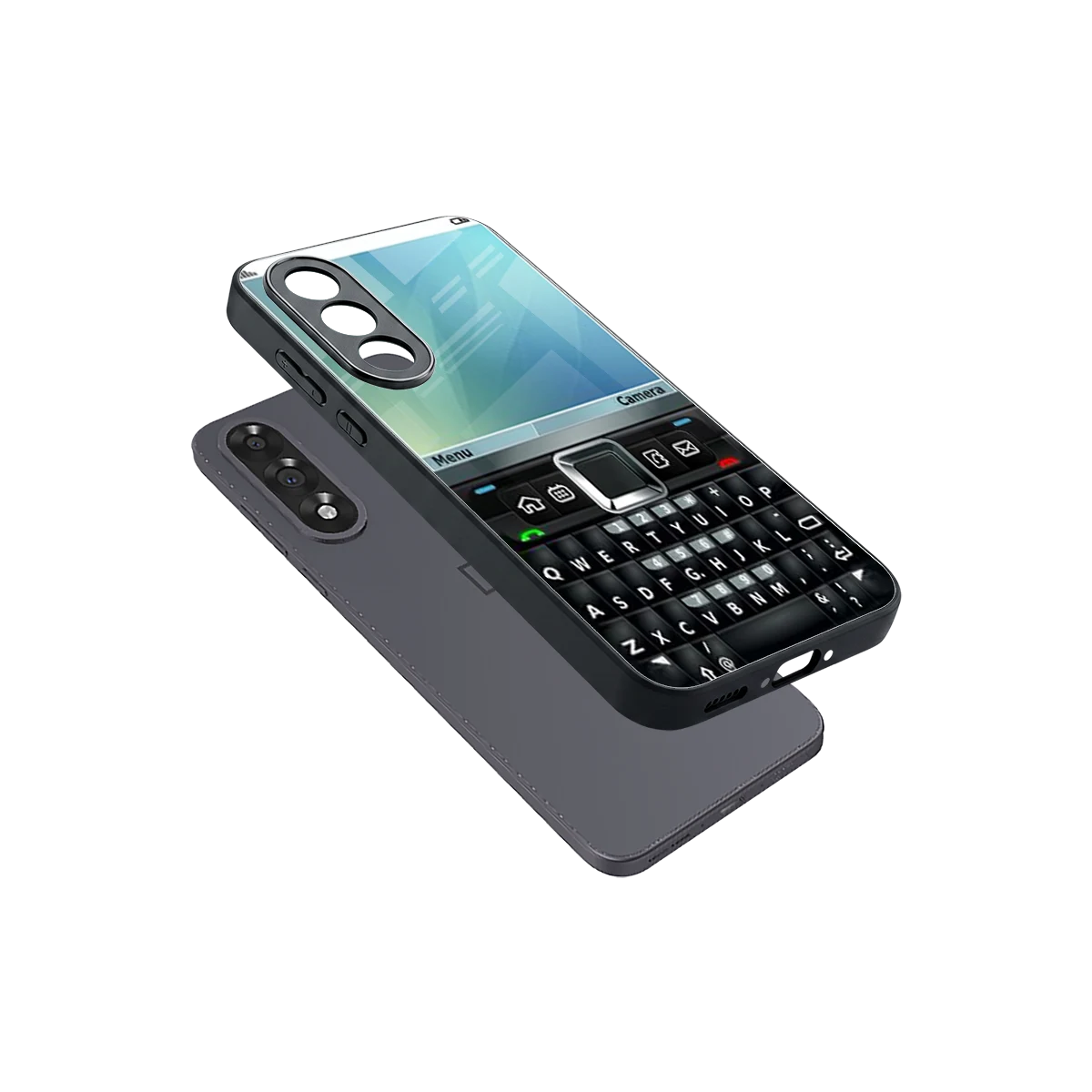 Qwerty Keypad sleek oneplus nord 5 cover with tempered glass back and TPU edges