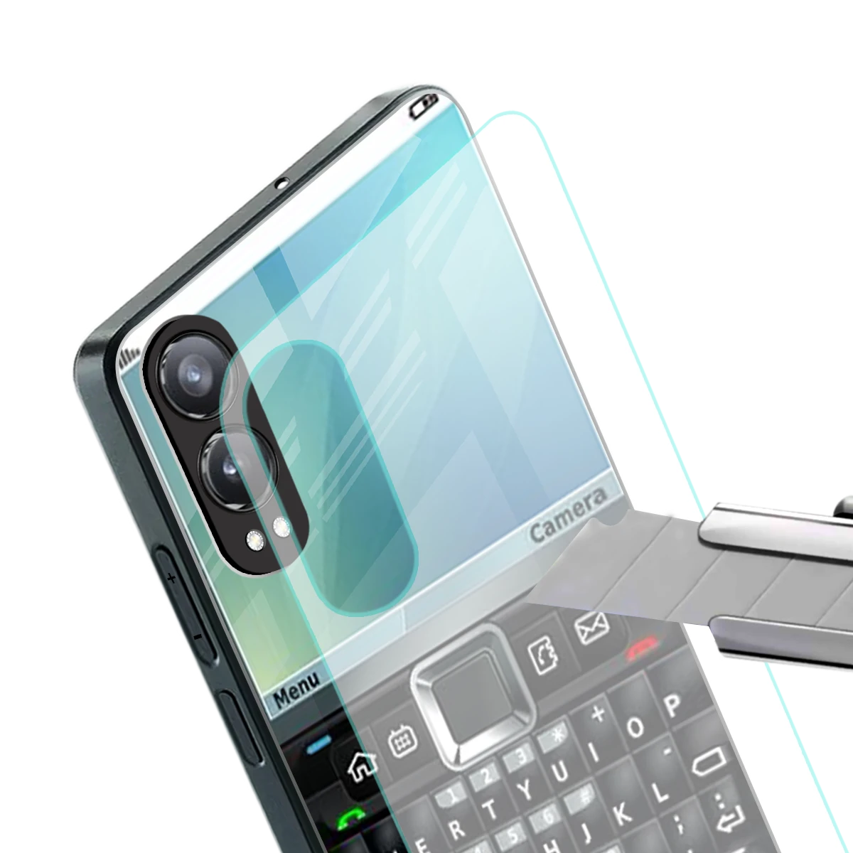 Qwerty Keypad stylish phone case for oneplus nord ce 4 lite | glossy glass and slim fit