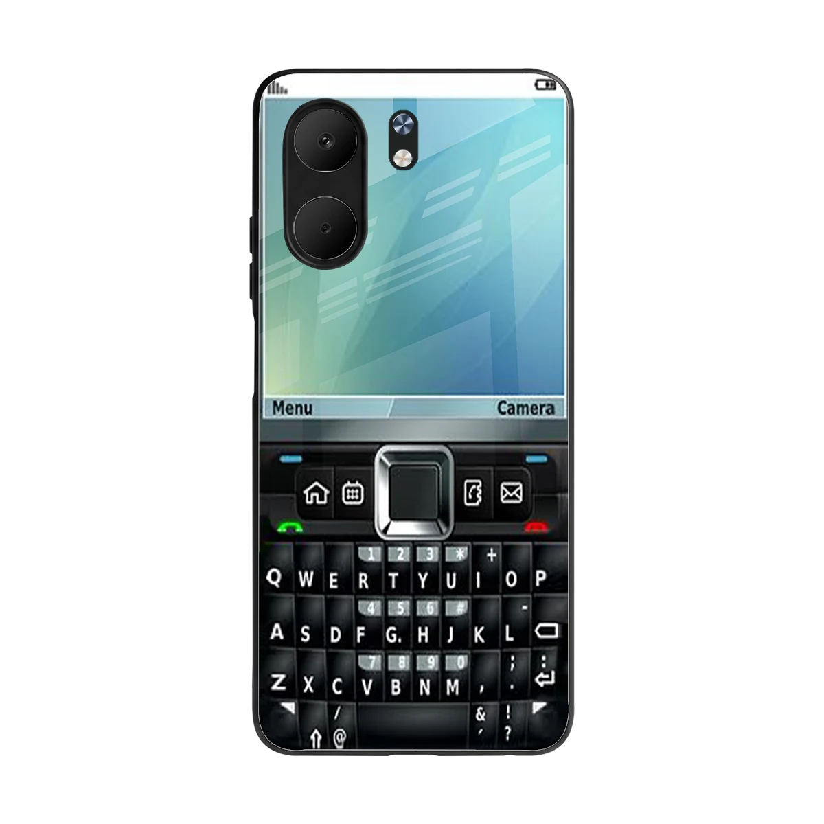 Qwerty Keypad back phone cover | glass case for oppo a5x 5g