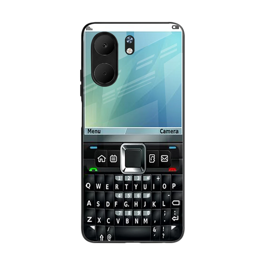 Qwerty Keypad back phone cover | glass case for oppo a5x 5g