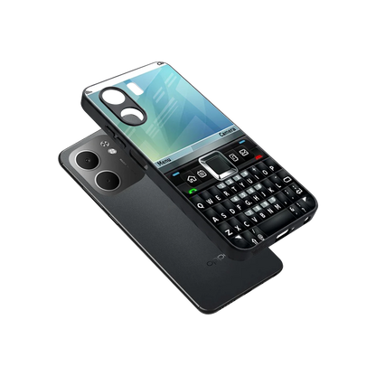Qwerty Keypad sleek oppo a5x 5g cover with tempered glass back and TPU edges