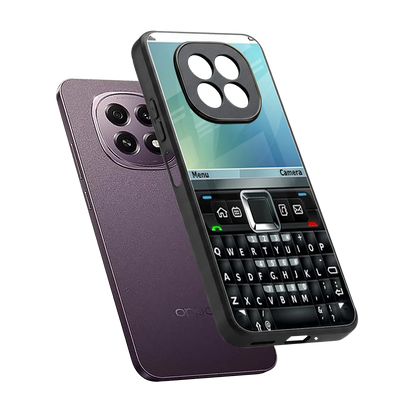 Qwerty Keypad sleek oppo f29 5g cover with tempered glass back and TPU edges