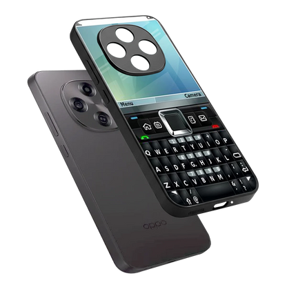 Qwerty Keypad sleek oppo f31 pro 5g cover with tempered glass back and TPU edges