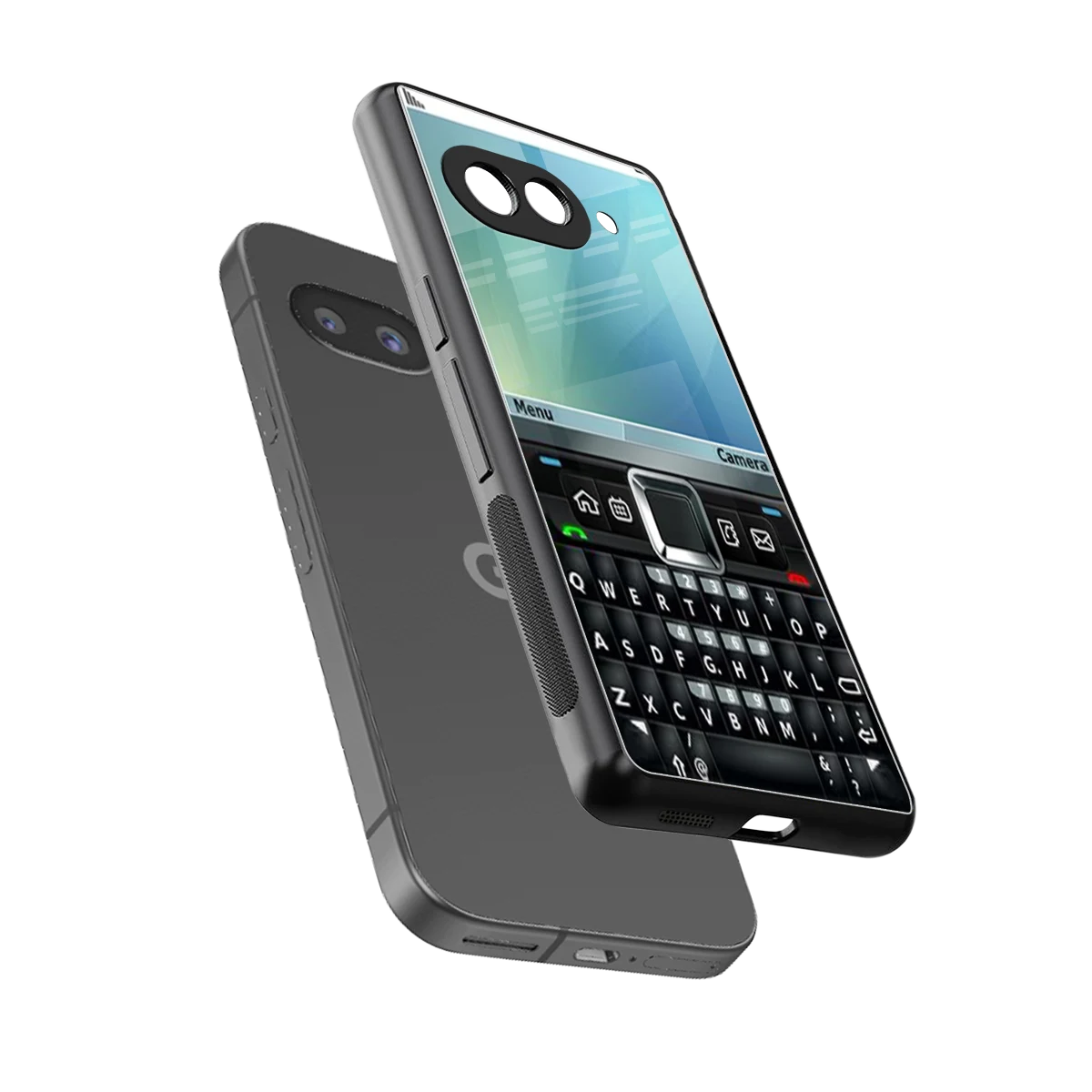 Qwerty Keypad sleek google pixel 10a cover with tempered glass back and TPU edges