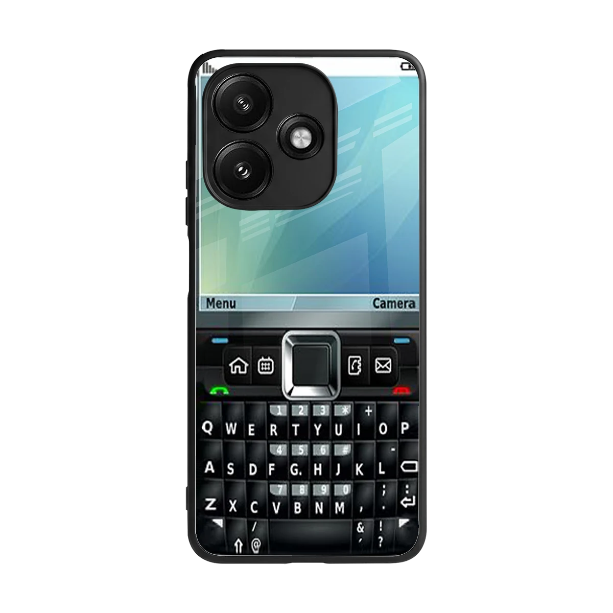 Qwerty Keypad back phone cover | glass case for redmi 12 5g