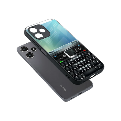 Qwerty Keypad sleek redmi 12 5g cover with tempered glass back and TPU edges