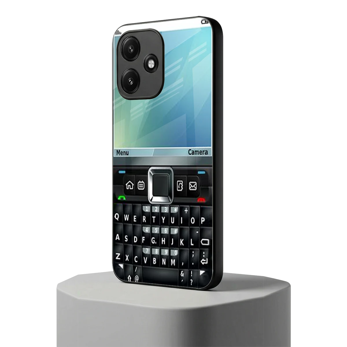 Qwerty Keypad redmi 12 5g mobile cover | shockproof glass phone case