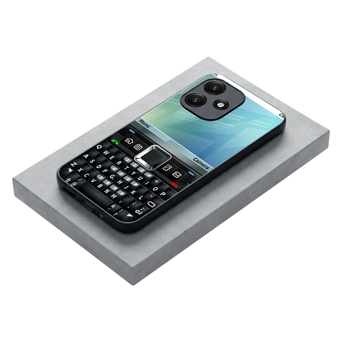 Qwerty Keypad stylish phone case for redmi 12 5g | glossy glass and slim fit