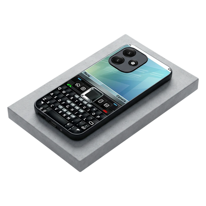 Qwerty Keypad stylish phone case for redmi 12 5g | glossy glass and slim fit
