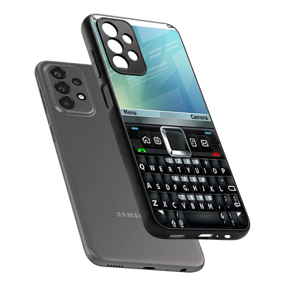 Qwerty Keypad sleek samsung galaxy a23 cover with tempered glass back and TPU edges