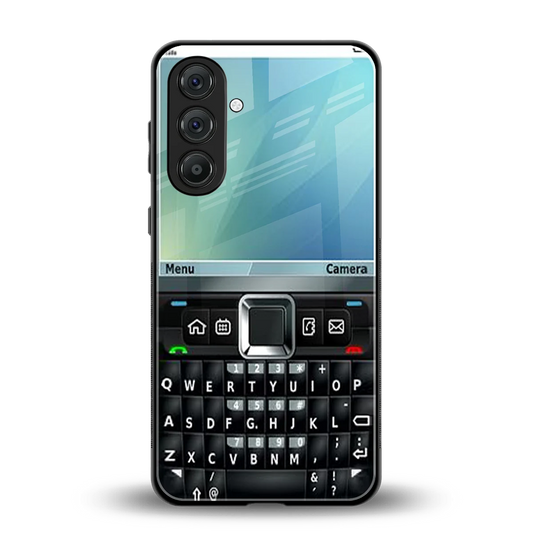 Qwerty Keypad back phone cover | glass case for samsung galaxy m36 5g