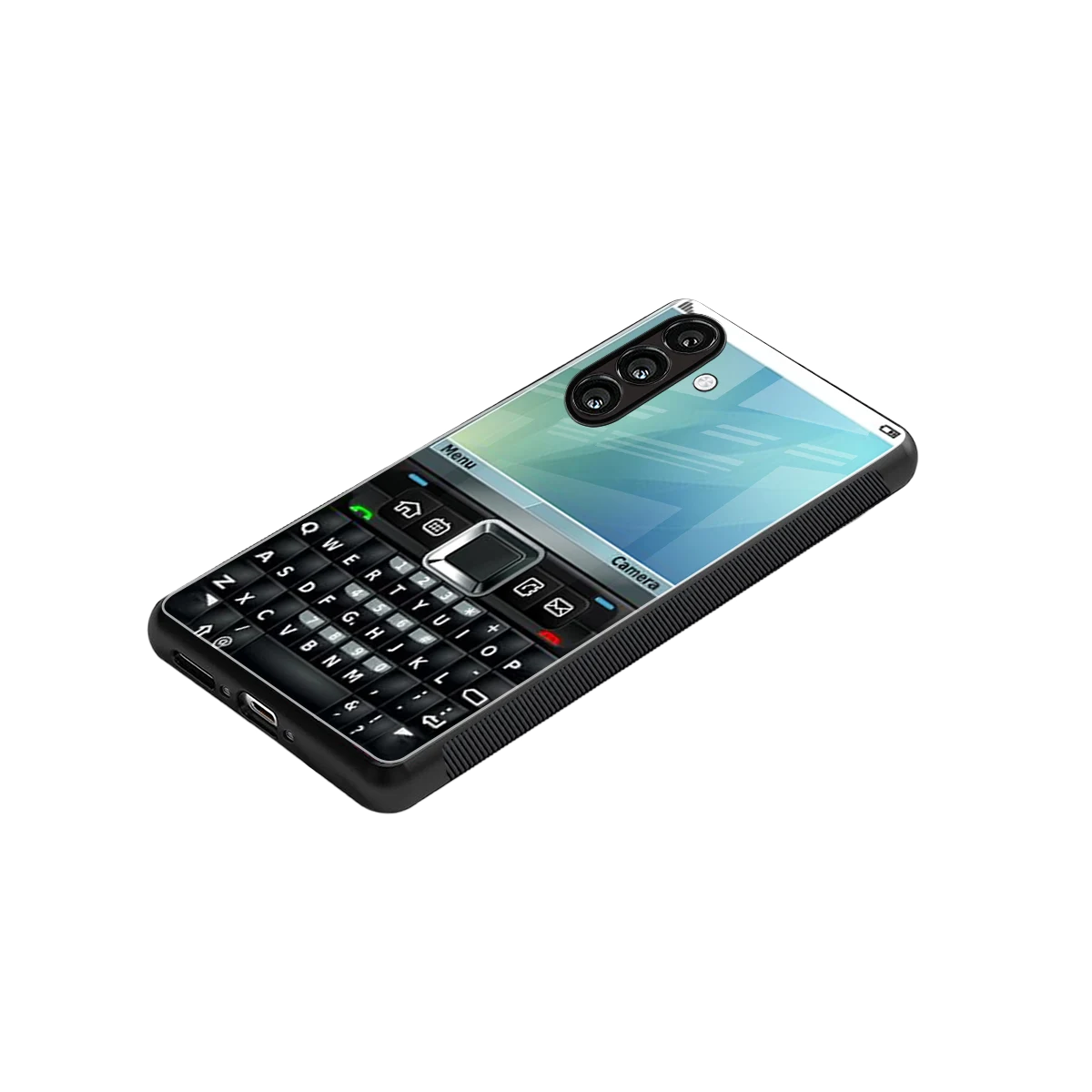 Qwerty Keypad stylish phone case for samsung galaxy a16 5g | glossy glass and slim fit
