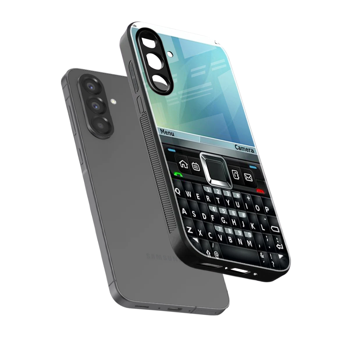 Qwerty Keypad sleek samsung galaxy a17 5g cover with tempered glass back and TPU edges