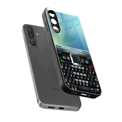 Qwerty Keypad sleek samsung galaxy m56 5g cover with tempered glass back and TPU edges