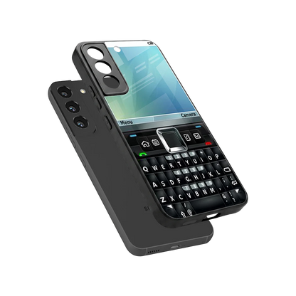 Qwerty Keypad sleek samsung galaxy s22 cover with tempered glass back and TPU edges